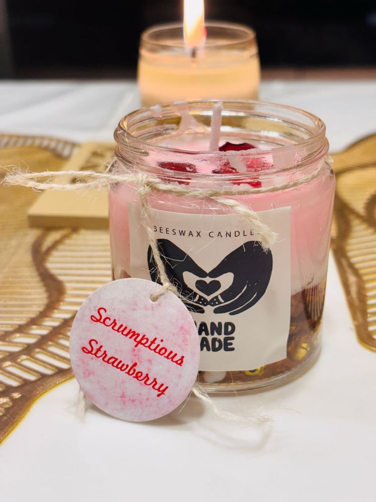 Strawberry Beeswax Candle