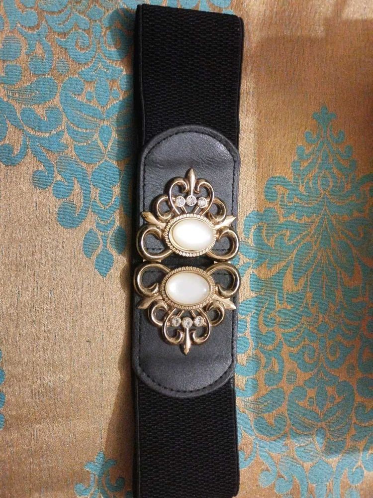 Black Belt with Rhinestone Detail