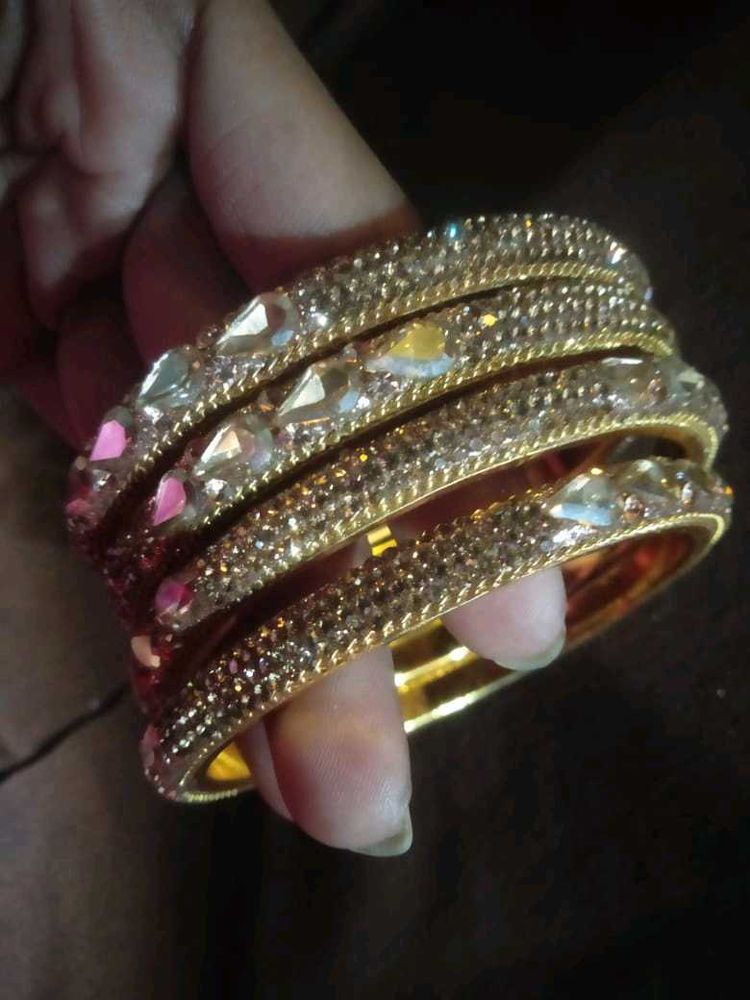 Sparkling Gold Bangles
