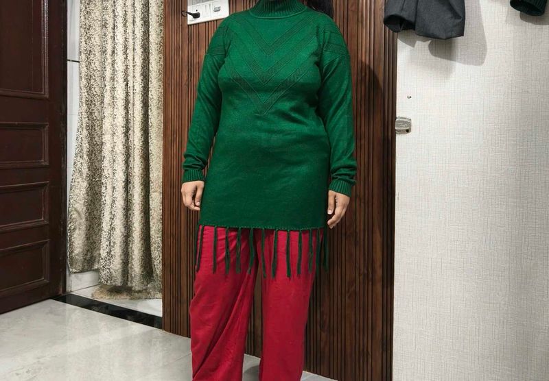 Green Turtleneck Sweater