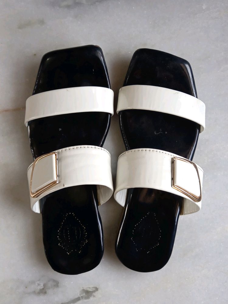 white beautiful formal wear slippers
