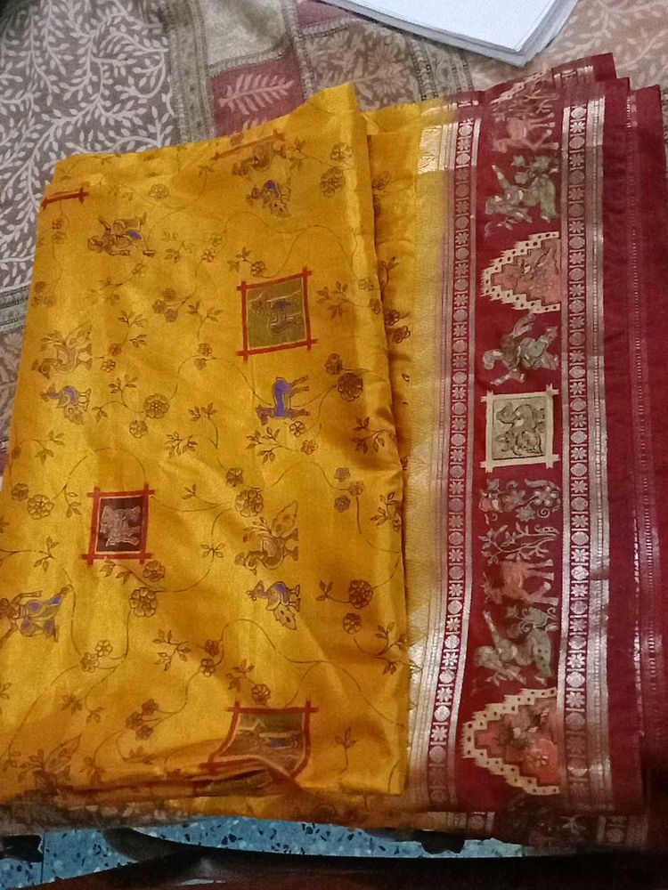 Yellow &amp; Red Saree