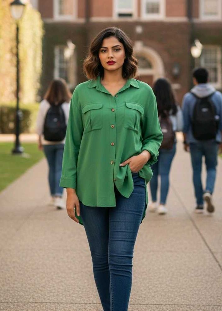 Vintage Green Button-Down