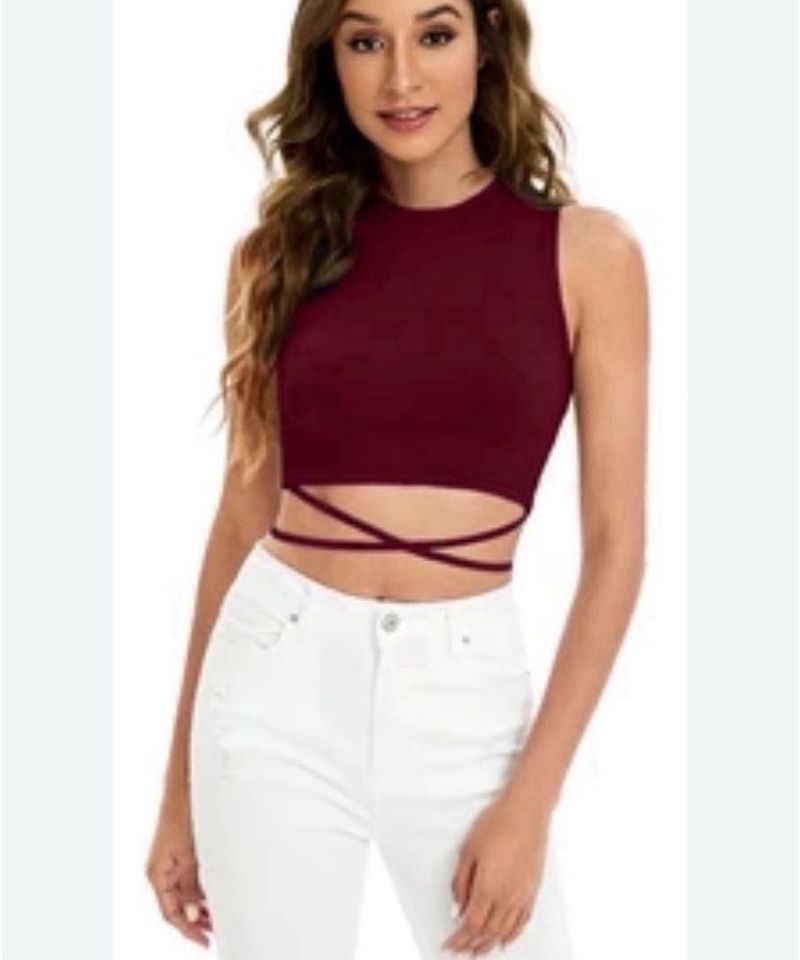 Cross Body Brown Tank Top