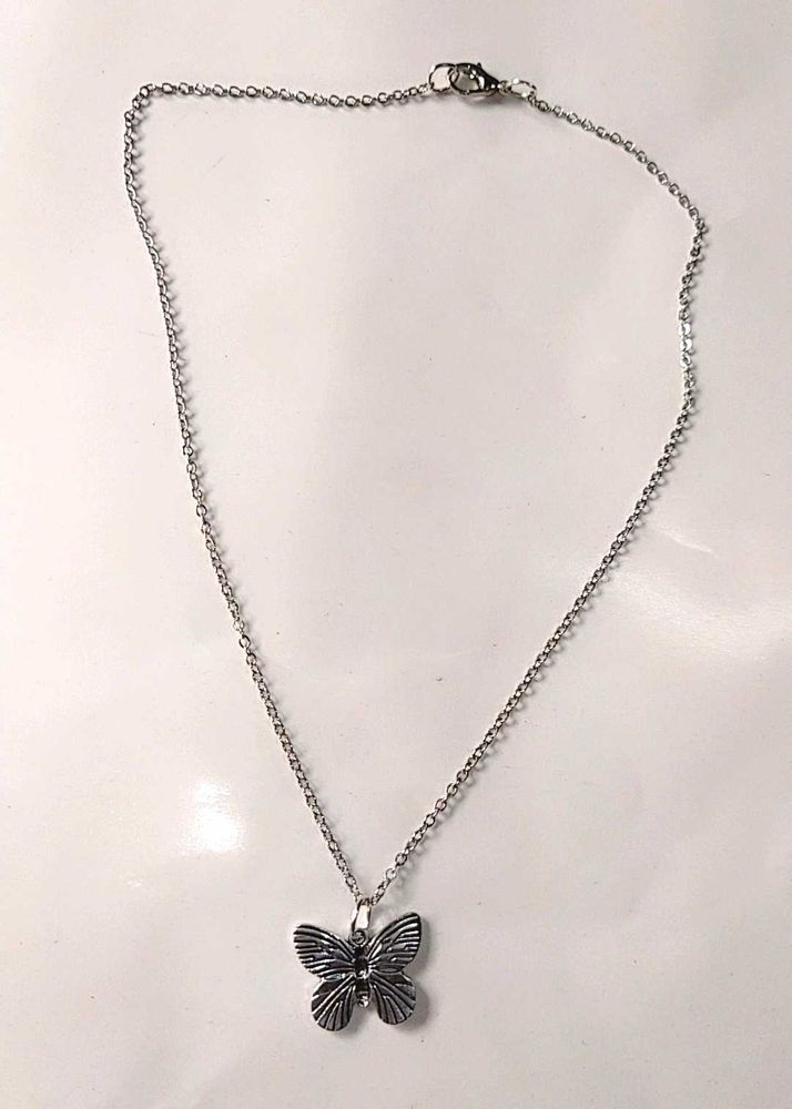 Butterfly Pendant Necklace &amp; Earrings