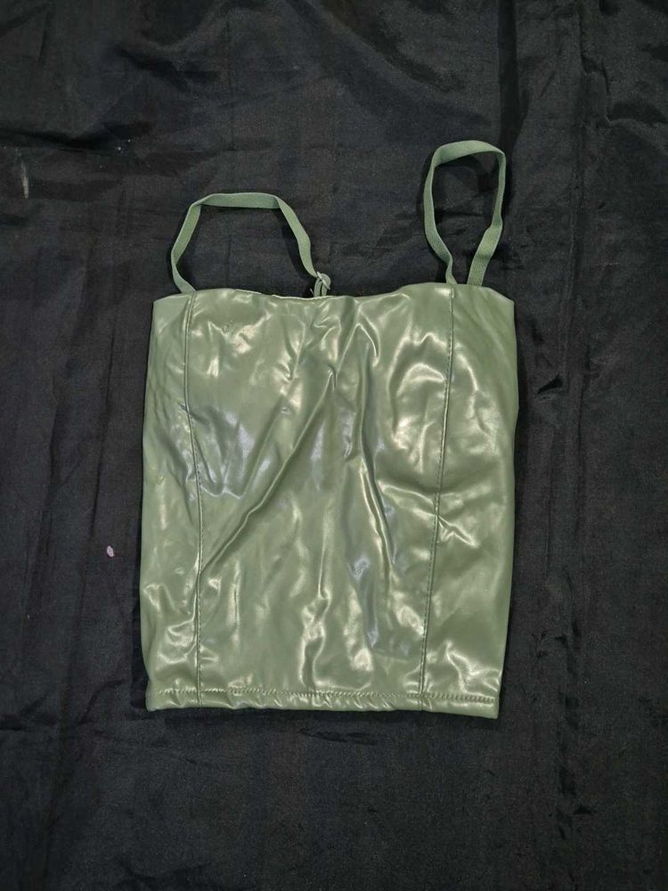 Green Corset Top/ padded
