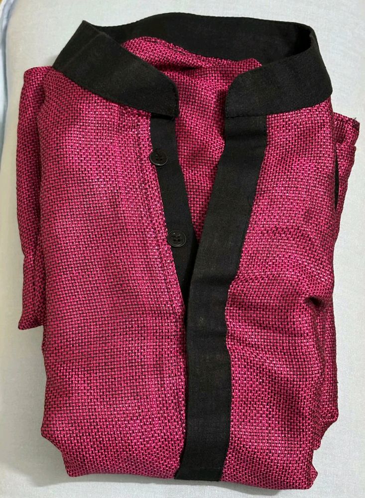 Men Dark Pink Kurta