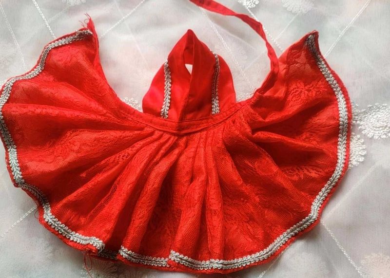 Red Lace Dress For Laddu Gopal