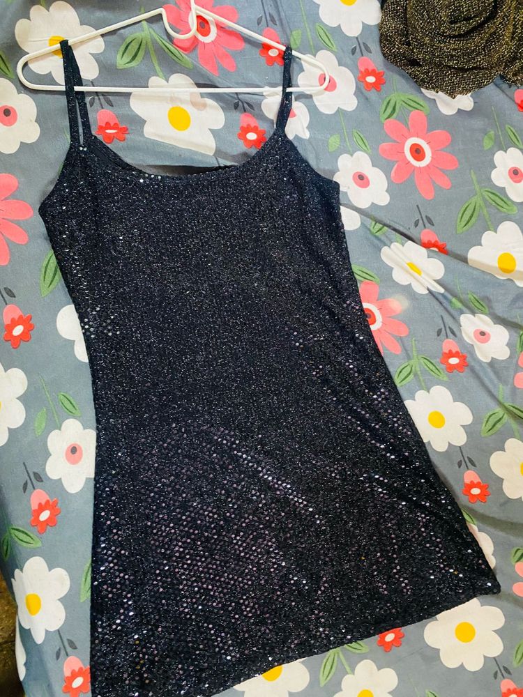 Sparkly Black Mini Dress