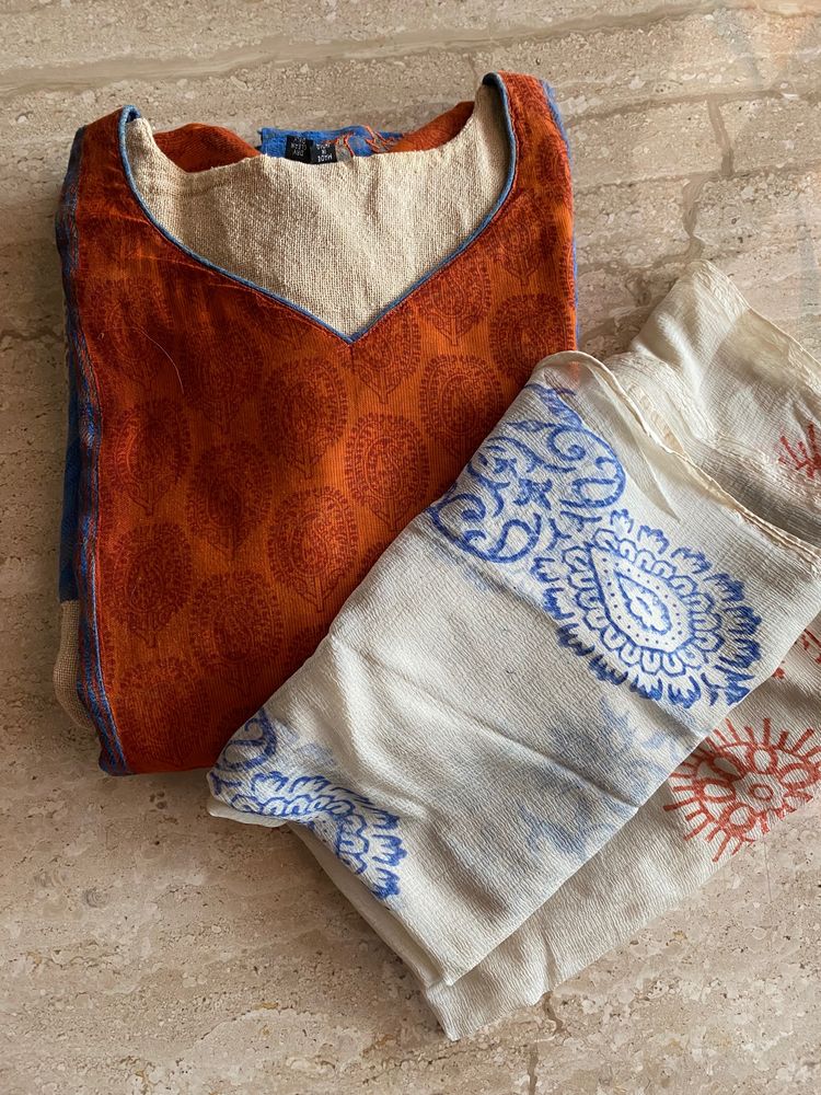 Jute Chudi Top(long) with Shawl