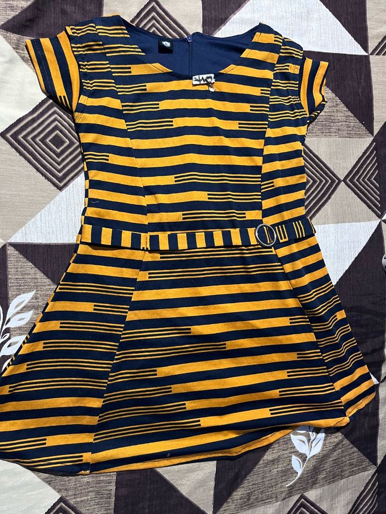 Striped Fit &amp; Flare Top