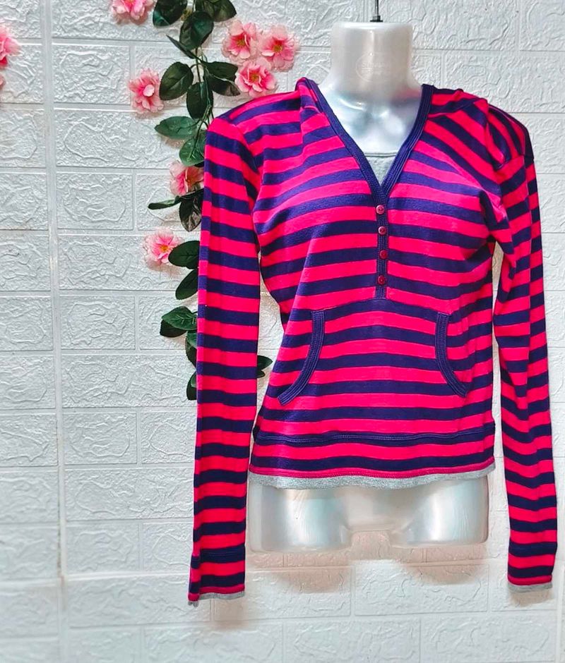 🎁Buy Two Get One Item Free🎁Striped Hoodie Top