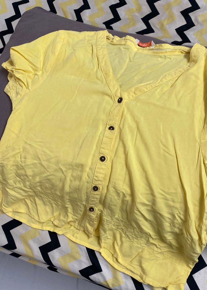 Yellow Button-Down Top