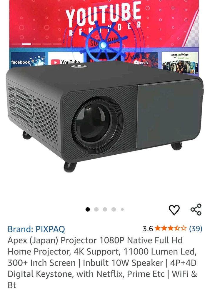 PIXPAQ Apex 1080P Home Projector