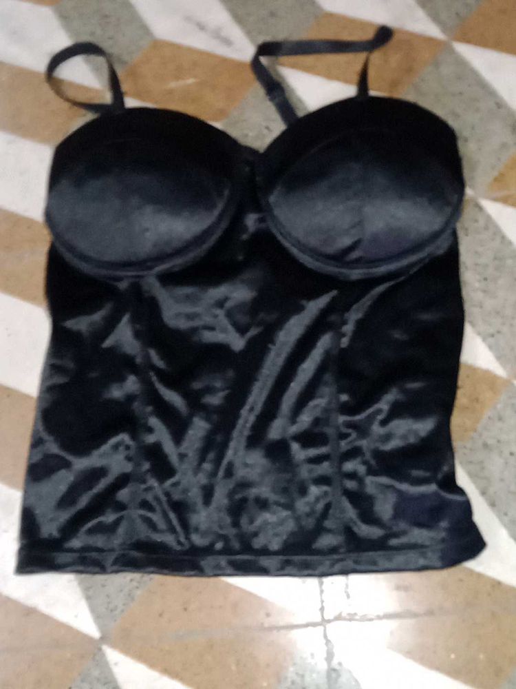 Black &amp; Skin Corset Top