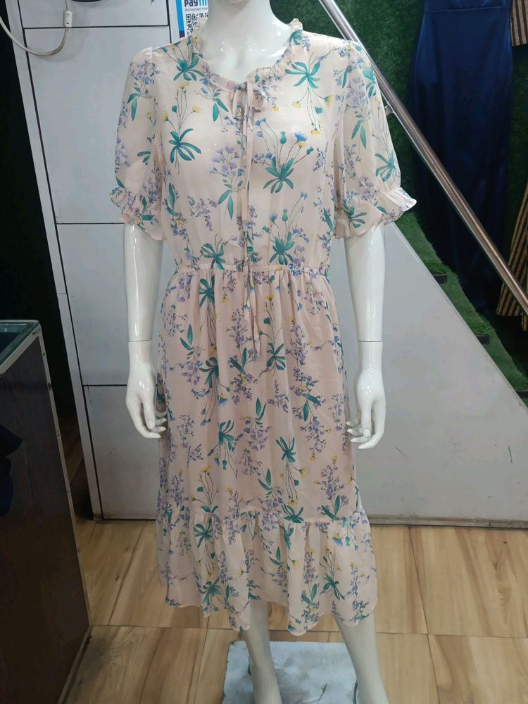 Knee Length Floral Dress