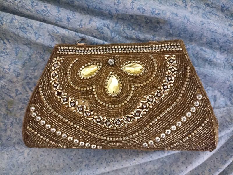Elegant Beaded Clutch Bag