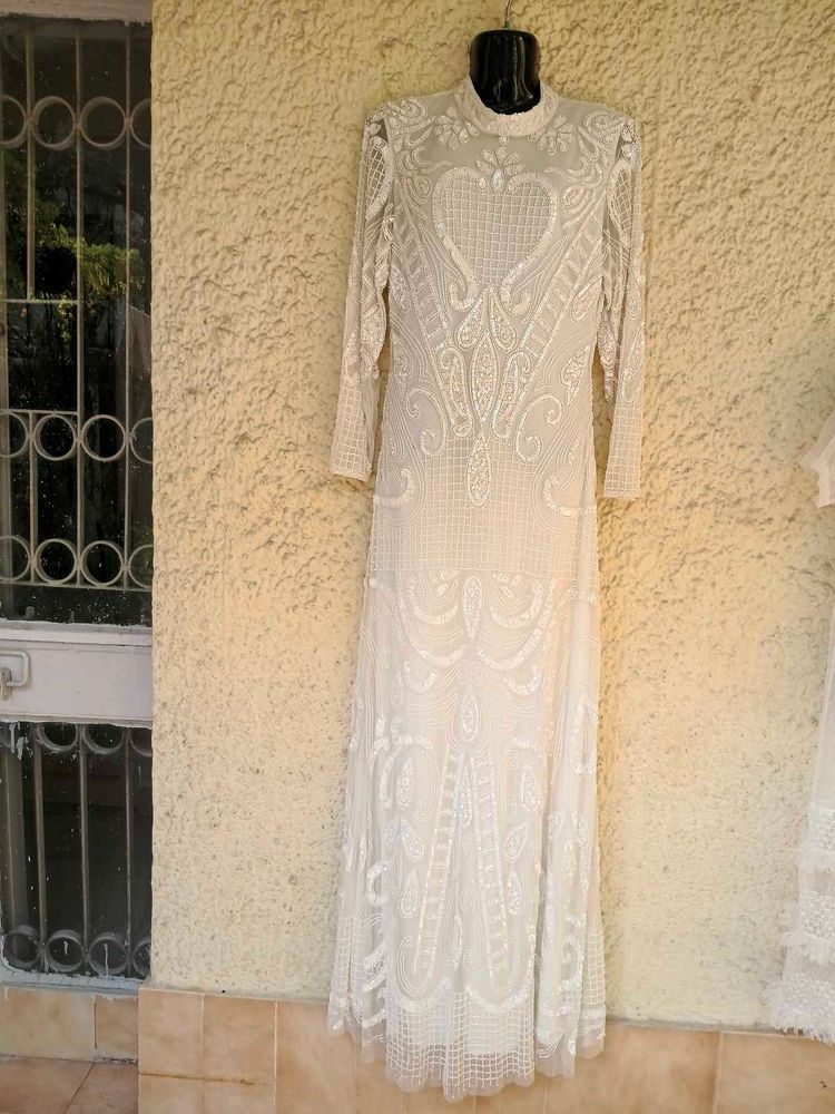 Pure White fully beaded Gown