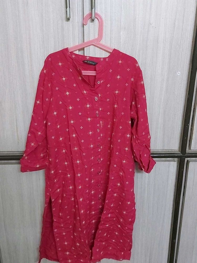 Pink Printed Kurti