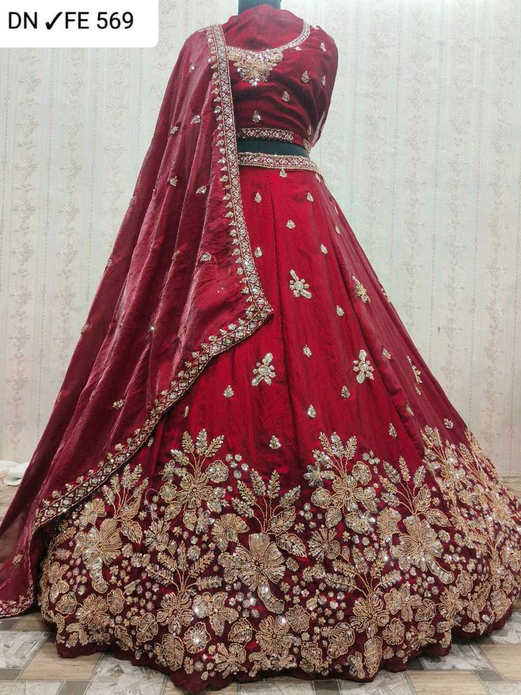 Elegant Red Embroidered Lehenga Choli
