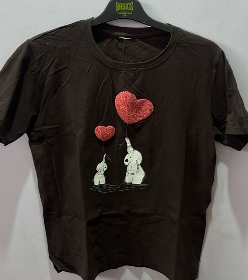 Women Brown T- Shirt
