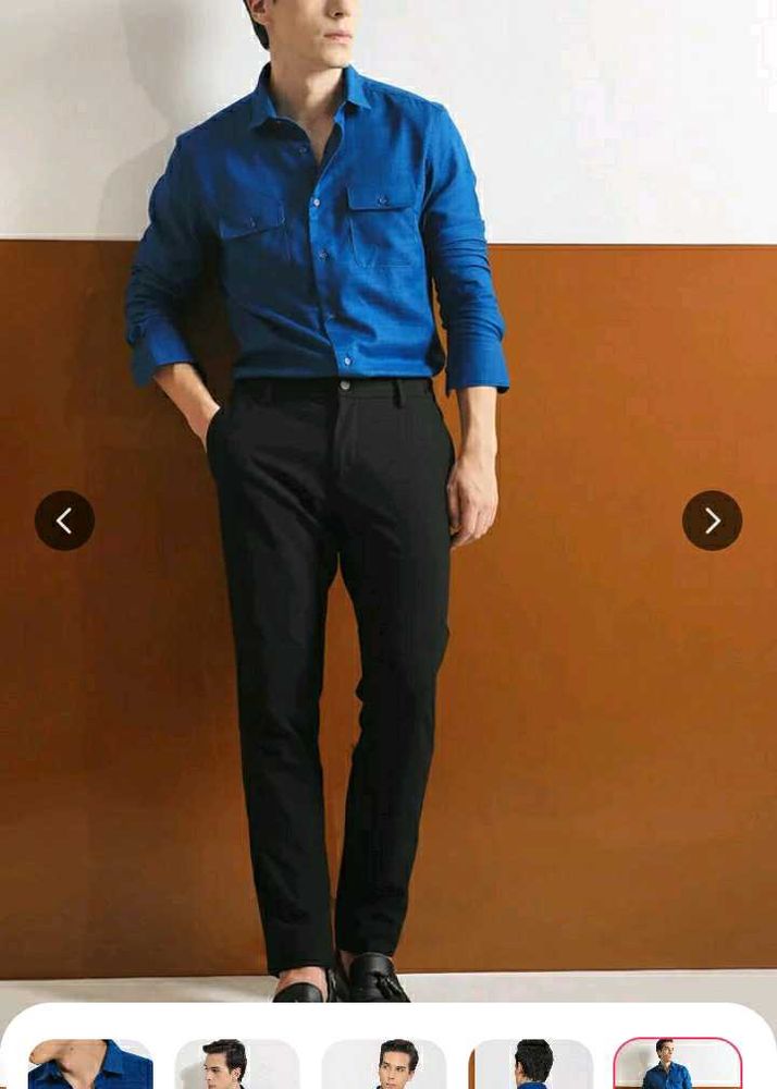 RARE RABBIT Stylish Blue LINEN Shirt