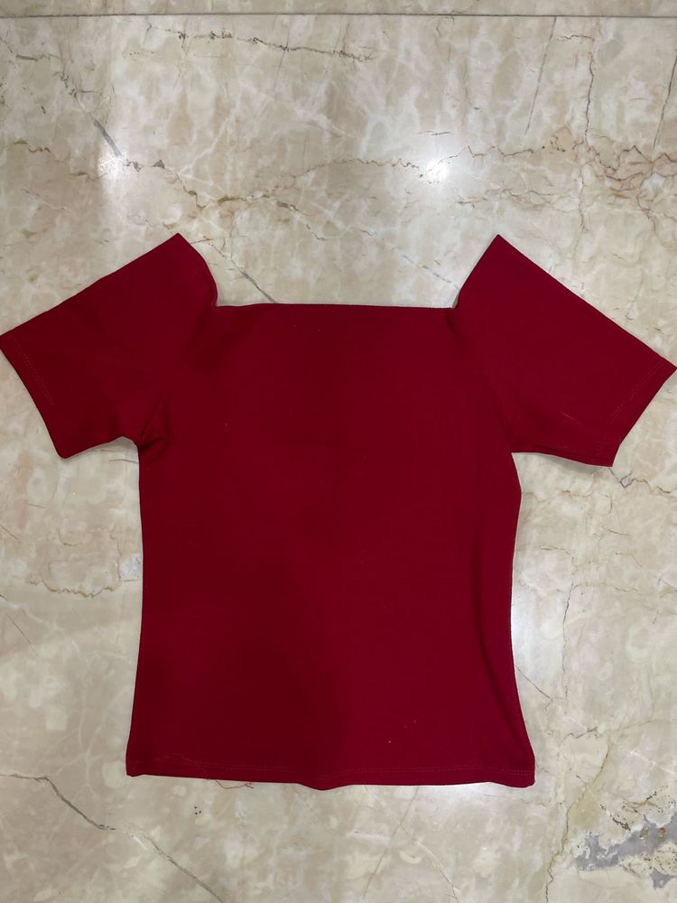 Red off shoulder Top