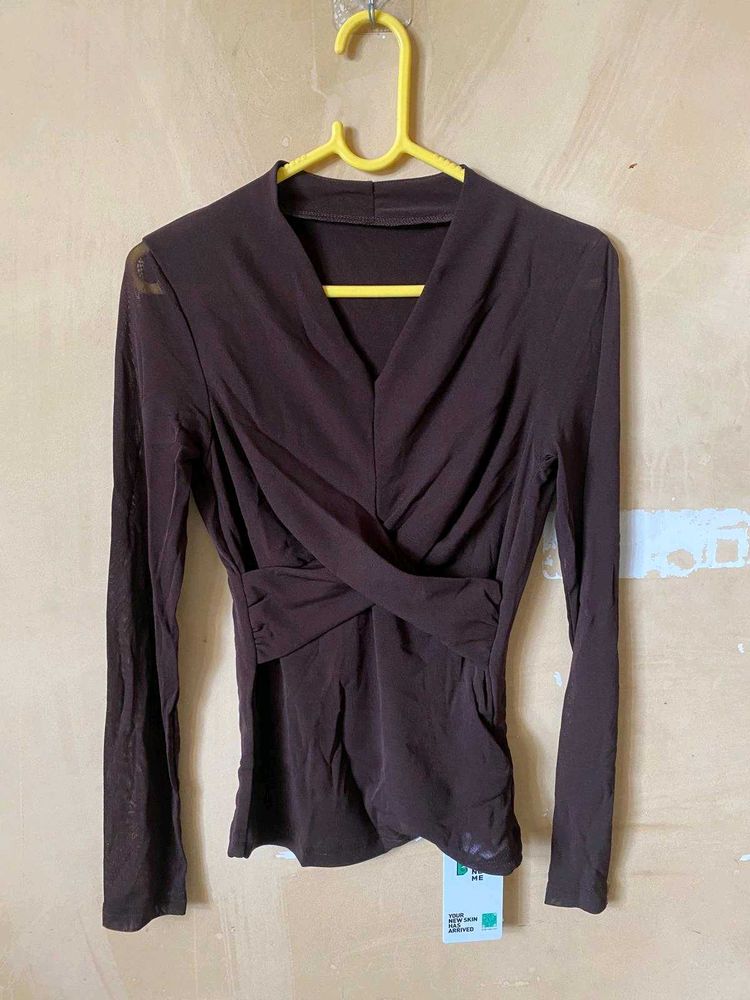 Draped Brown Top