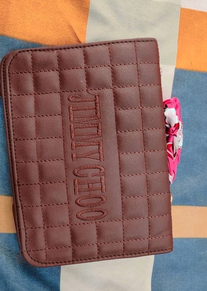 Beautiful Jimmy Choo Brown Bag With Cute Ribbon On