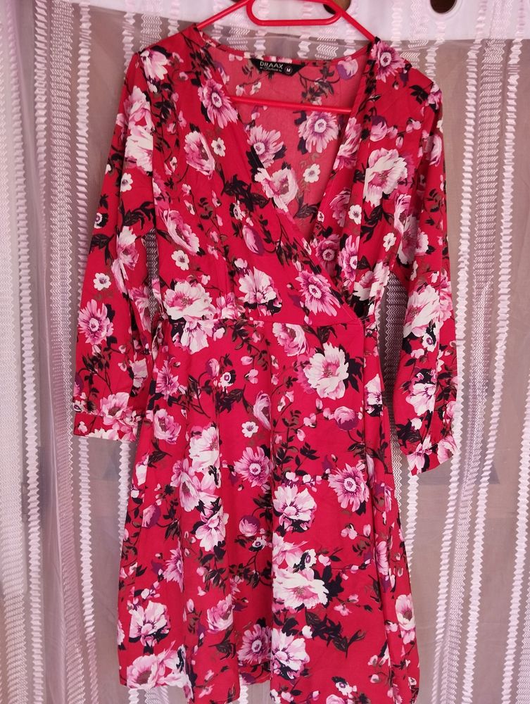 Floral Print Skater Dress by Draax Fashions