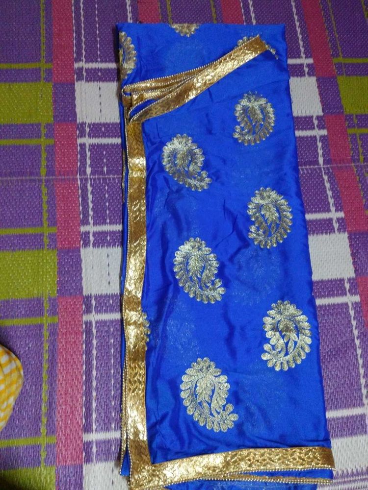 Blue Embroidered dupatta