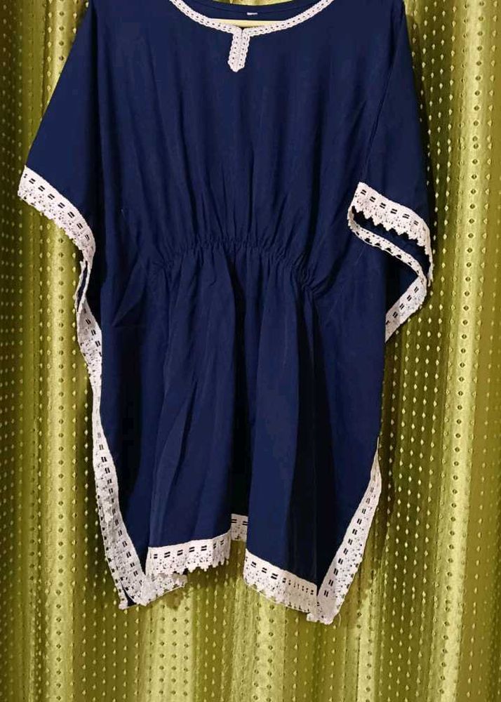 Lavish Navy Blue Kaftan Top!! Freesize