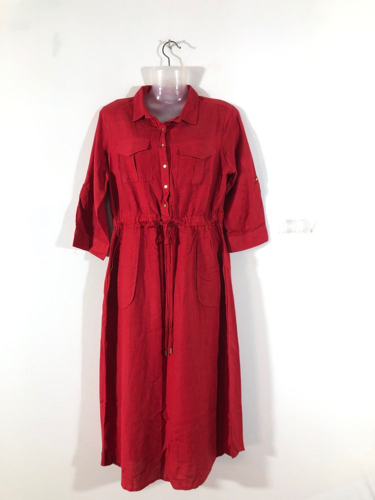 Dark Red Casual Dress(Women’s)