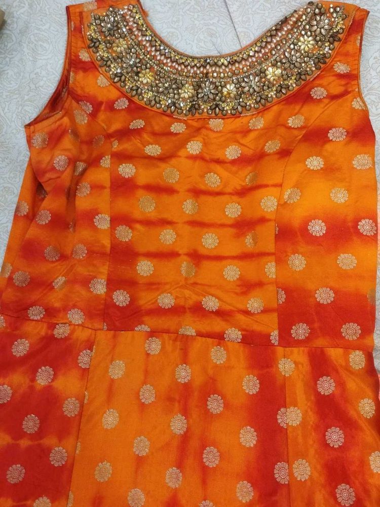 Orange Embellished Gown