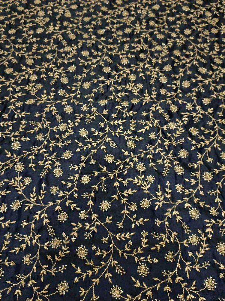 Embroidered Navy Blue Dress Material
