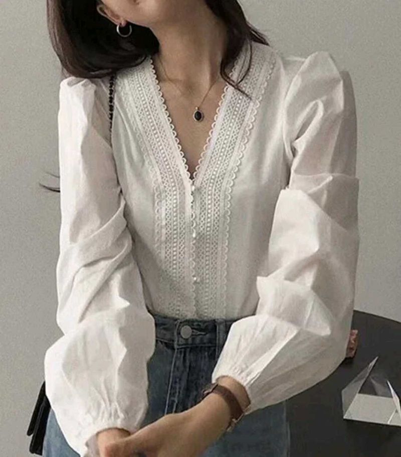 Elegant White Lace Blouse