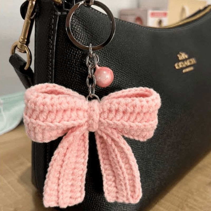 Crochet Bow Keychain