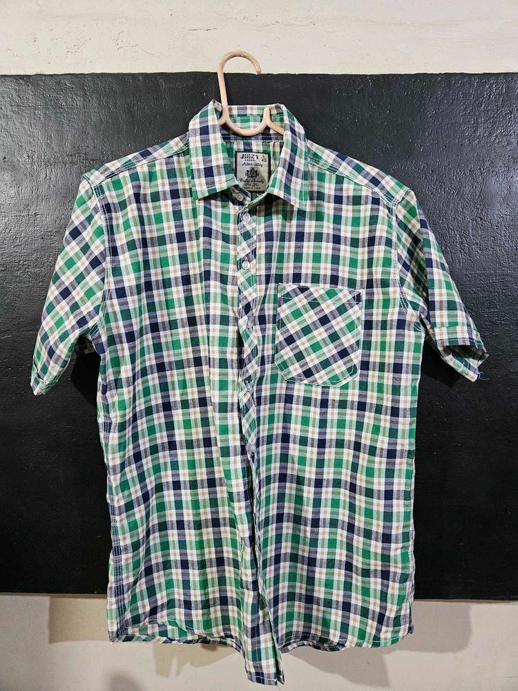JIGZY Men’s Checked Casual Shirt – Half Sleeve