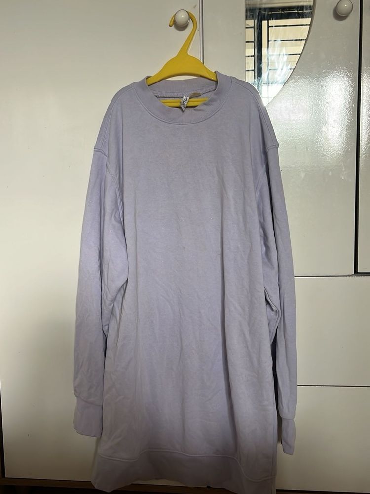 Lavender Oversized Sweatshirt Dress