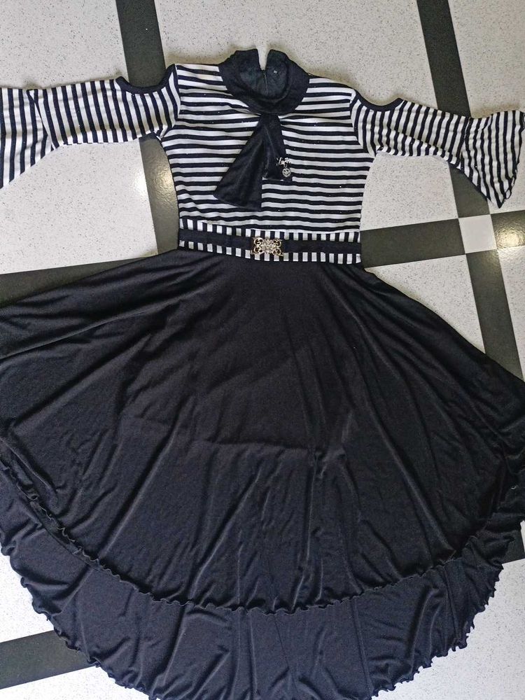 Striped Cold Shoulder Dress
