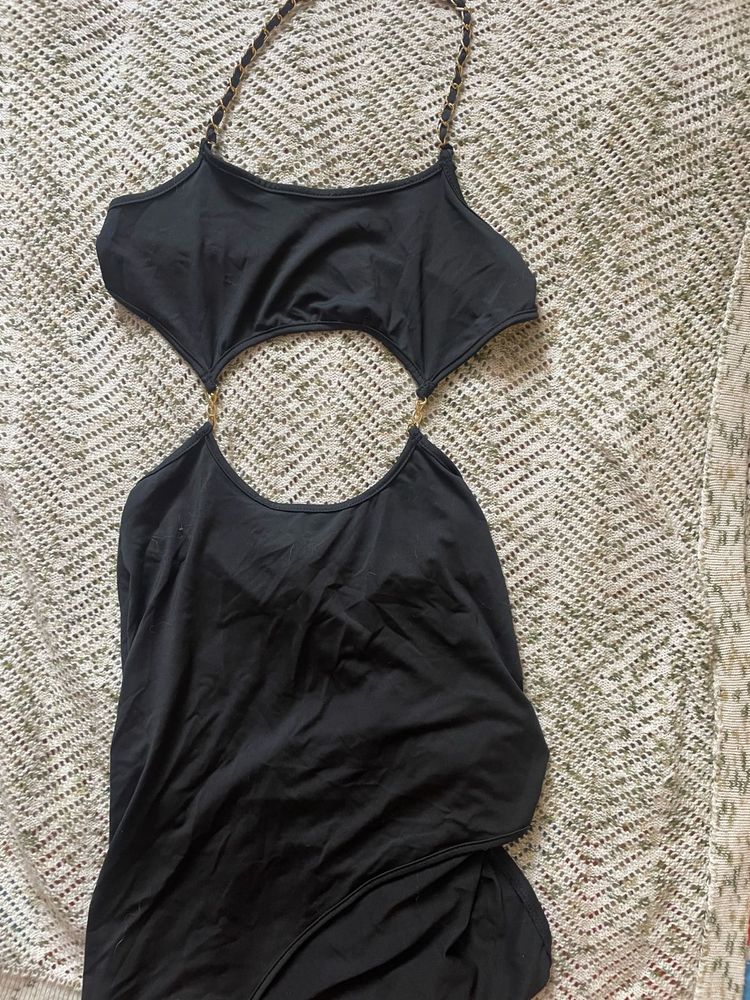 Newme Black Cut Out Maxi Dress