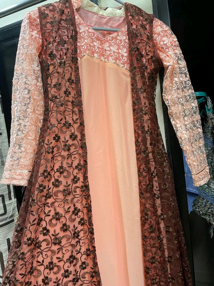Chiffon Gown With Shrug