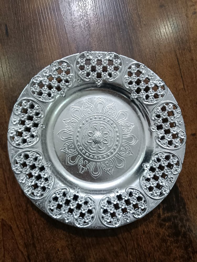 Oxidised Silver Color Decorative Plate
