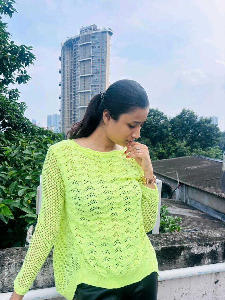 Neon Green Knit Sweater