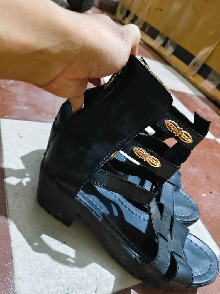 Black Gladiator Sandals