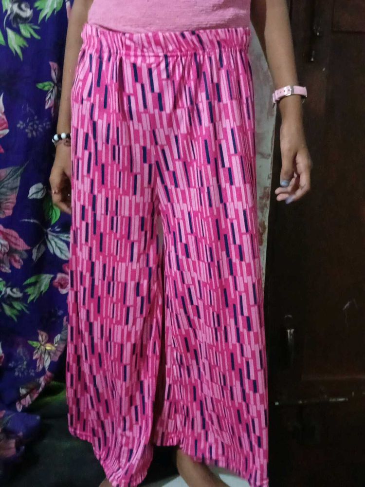 Pink Striped Palazzo Pants