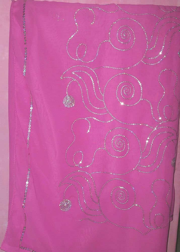 Pink Sequence Saree