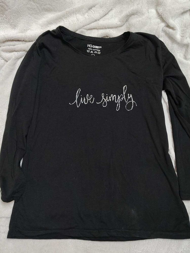 Black &#39;live simply&#39; Tee