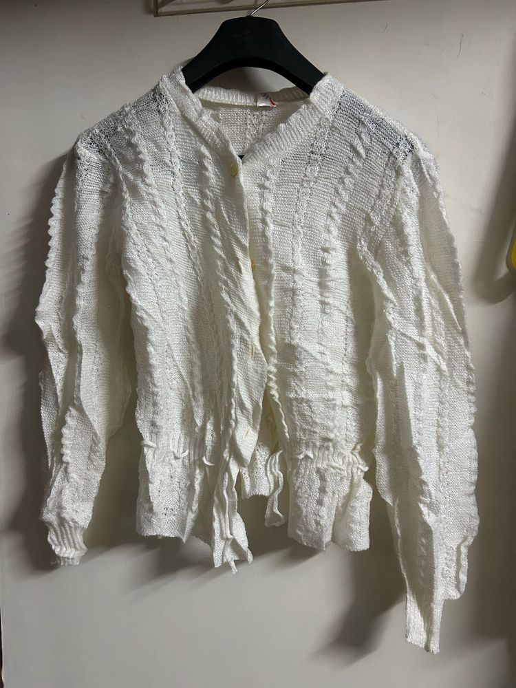 White Knit Cardigan