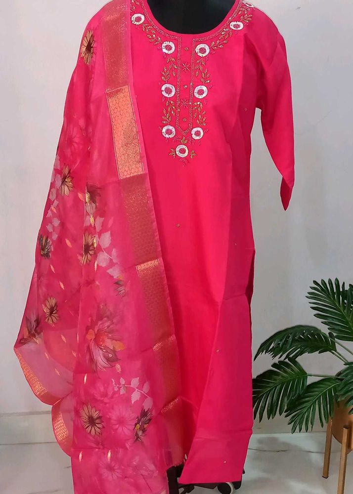Gorgeous Fuschia Pink 3 Piece Suit Set